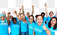 Diverse volunteers png element, transparent background