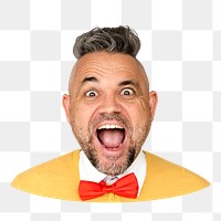 Happy man png element, transparent background