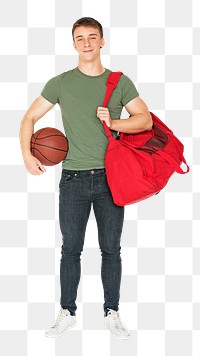 Muscular basketball sportsman  png, transparent background