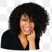 Happy young woman png element, transparent background