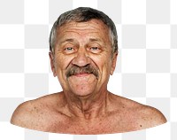 Senior man png element, transparent background