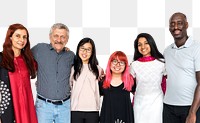 Diverse people png element, transparent background