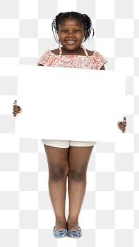 Blank sign girl png, transparent background