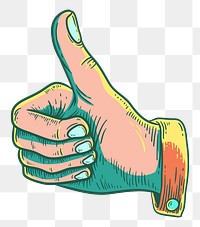 Png thumb up element, transparent background