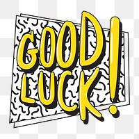 Png good luck word element, transparent background