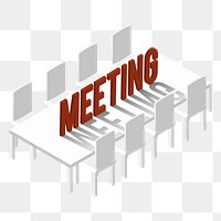 Meeting png 3D illustration, transparent background