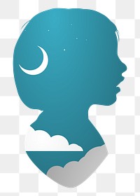  Png girl dreaming illustrated element, transparent background