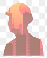  Png construction worker aspiration illustrated element, transparent background