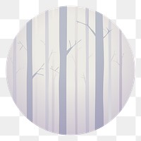  Png foggy woods round badge, transparent background