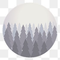  Png forest round badge, transparent background