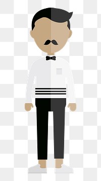 Waiter avatar  png sticker, transparent background