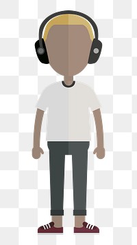 Music man avatar  png sticker, transparent background