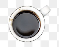 PNG black coffee, collage element, transparent background