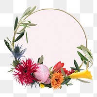 Flower frame png element, transparent background