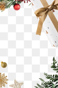 Christmas frame png element, transparent background