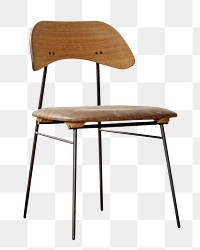 Png wooden chair, isolated object, transparent background