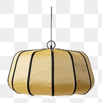 Gold fabric pendant png light fixture,  transparent background