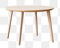 Wooden round table png furniture, transparent background