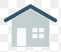 PNG Blue house icon sticker transparent background