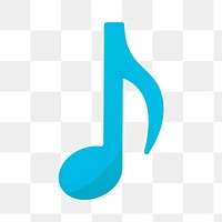 PNG Blue eighth notes icon sticker transparent background