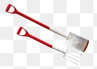 Png shovel and rake, isolated image, transparent background