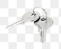 Png metal key, isolated image, transparent background