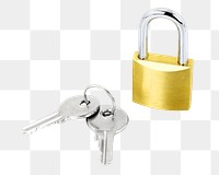 Png lock and key, isolated image, transparent background