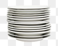 PNG  stacked white dishes  , collage element, transparent background