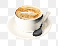 PNG coffee latte, collage element, transparent background