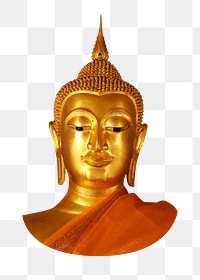PNG Gold Buddha, collage element, transparent background