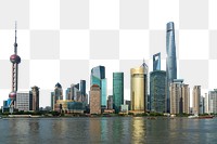 PNG The Bund in Shanghai collage element, transparent background