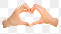 PNG  hand showing heart gesture , collage element, transparent background