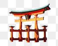 PNG Hiroshima torii gate, collage element, transparent background