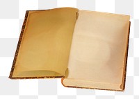 PNG vintage blank open notebook, collage element, transparent background