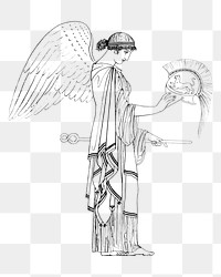 Greek goddess png, vintage illustration on transparent background