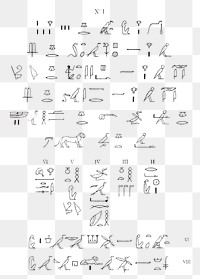 Hieroglyphics text png, ancient Egypt, transparent background