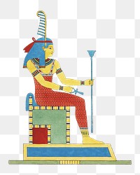 Egypt goddess png vintage illustration, transparent background