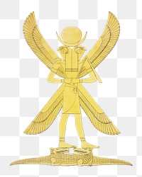 Egypt god png vintage illustration, transparent background