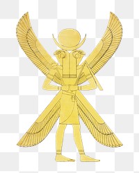 Egypt god png vintage illustration, transparent background