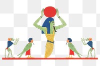 PNG Egyptian god Khonsu vintage illustration, transparent background. Remixed by rawpixel. 