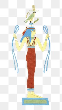 Egypt goddess png vintage illustration, transparent background