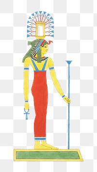 Egypt goddess png vintage illustration, transparent background