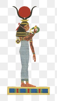 Egypt goddess png vintage illustration, transparent background