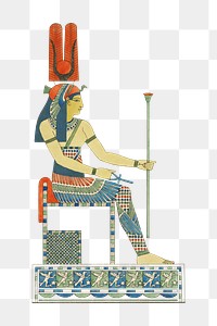 Egypt goddess png vintage illustration, transparent background