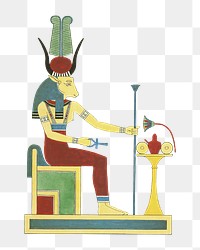 Egypt goddess png vintage illustration, transparent background