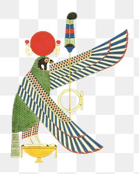 Egypt god png vintage illustration, transparent background