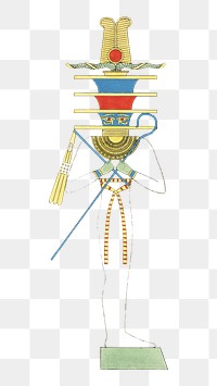 Egypt god png vintage illustration, transparent background