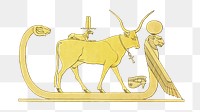 PNG Egyptian god Apis vintage illustration, transparent background. Remixed by rawpixel. 