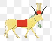 Egypt cow png vintage illustration, transparent background