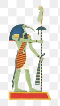 Egypt god png vintage illustration, human drawing on transparent background